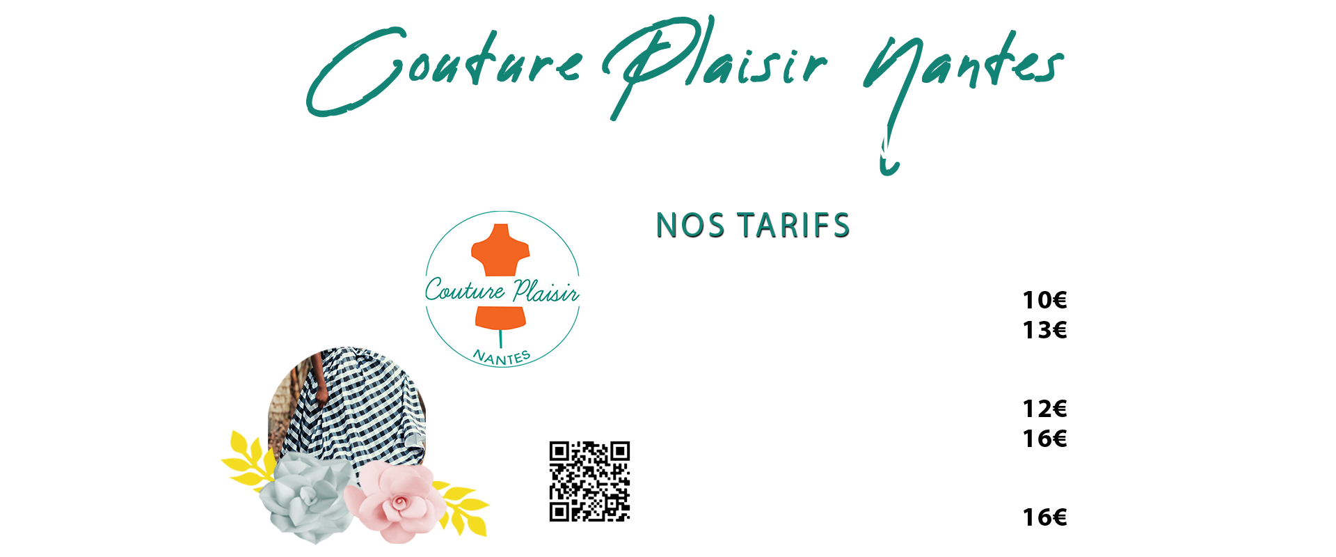 Extrait de tarification de l'association Couture Plaisir Nantes | Couture Retouche Bottière Nantes