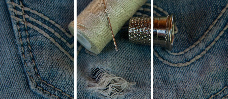 Reprisage, réparation accroc en atelier | Couture Retouche Bottière Nantes